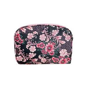 Nicole Miller NWT Floral Cosmetic Bag Travel Toiletry Make-Up Pouch Zipper